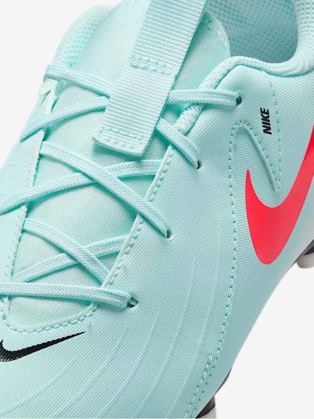 Nike Mint Green Soccer Cleats with Coral Swoosh